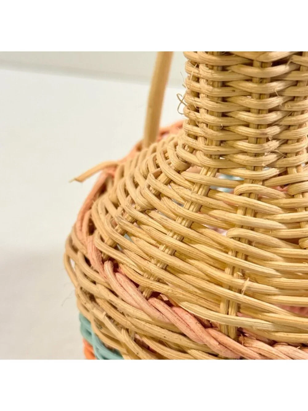 Vintage Wicker Duck Basket Garden Planter Kitchen Storage CUTE
